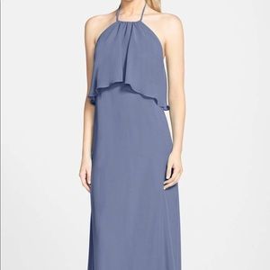 Nouvelle Amsale chiffon Halter gown